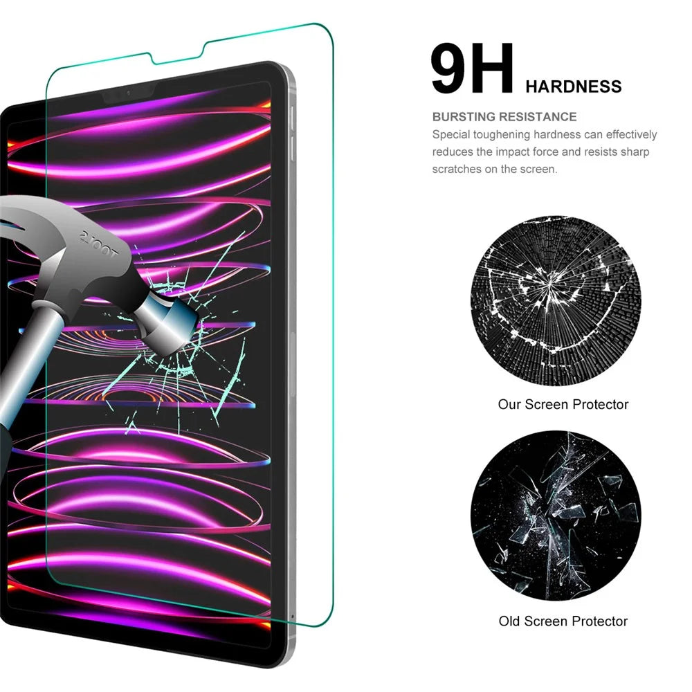 ENKAY HAT PRINCE For iPad Pro 12.9 (2022) / (2021) / (2020 / (2018) Tempered Glass Screen Protector 0.33mm 9H 2.5D Arc Edge HD Clear Full Glue Film - 4