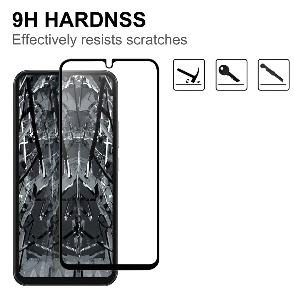 Sensitive Touch Screen Protector for Samsung Galaxy A34 5G , HD Clear Black Edge Full Glue Tempered Glass Film - 3