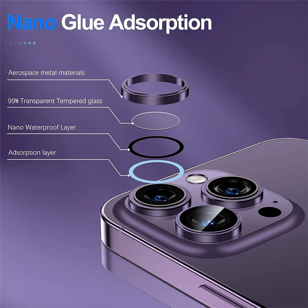 ENKAY HAT PRINCE 3Pcs / Set For iPhone 14 Pro / 14 Pro Max Crystal Clear Camera Lens Protector Tempered Glass Lens Film - Dark Purple - 3