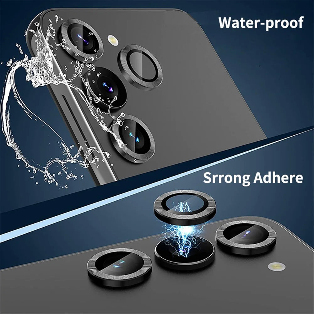 ENKAY HAT PRINCE For Samsung Galaxy A54 5G Aluminum Alloy+Tempered Glass Camera Lens Protector Set Camera Ring Cover - Black - 3