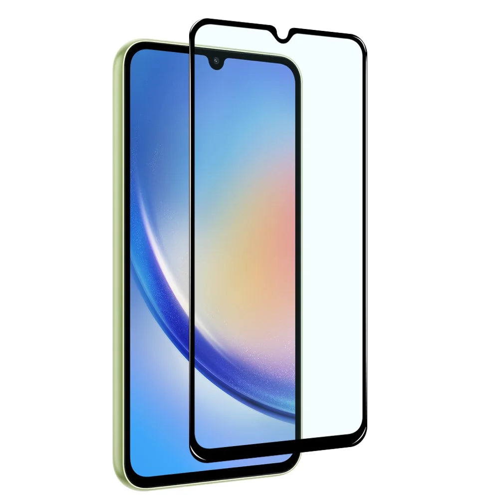 NORTHJO 2Pcs A+ Phone Screen Protector for Samsung Galaxy A34 5G , 0.3mm 2.5D High Aluminum-silicon Glass Silk Printing Film - Black - 3