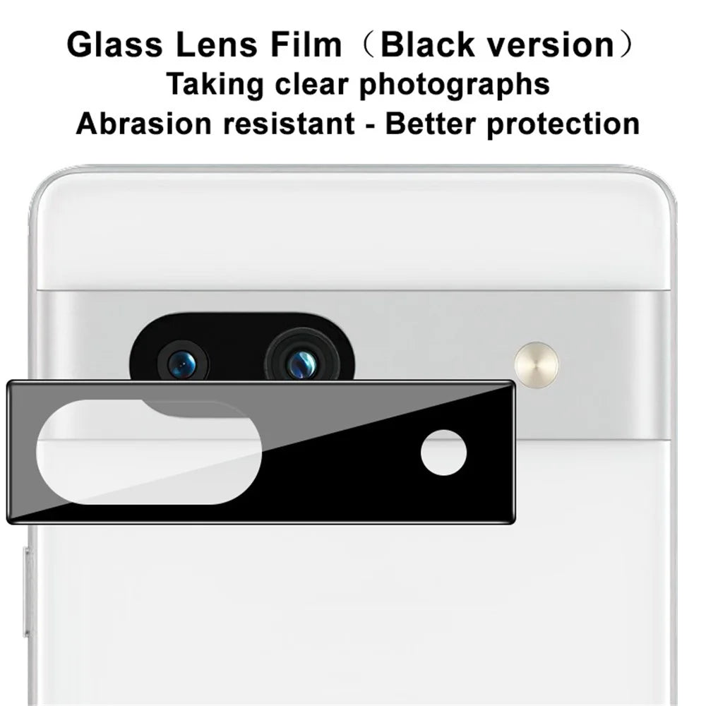 IMAK Camera Lens Protector for Google Pixel 7a , Bubble-free Installation Tempered Glass Film (Black Version) - 3