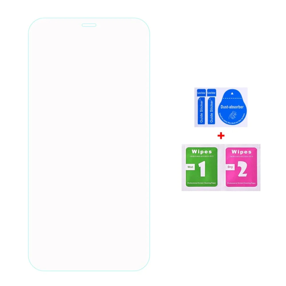 100Pcs For iPhone 12 6.1 inch / 12 Pro 6.1 inch HD Film Arc Edge Tempered Glass Phone Screen Protector (No Package, with Wipes Set, Dust-absorber, Guide Sticker) - 3