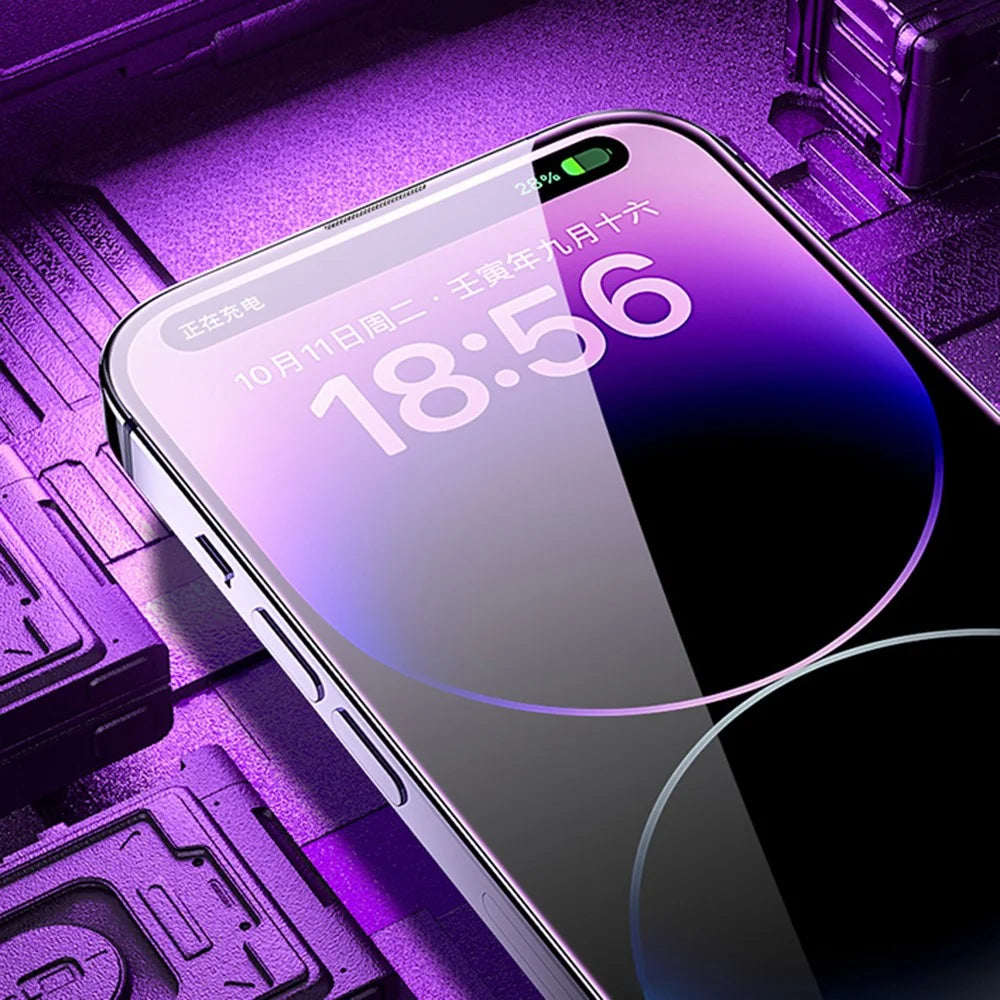 WEKOME For iPhone 14 Pro Anti-Dust 9D Curved Phone Screen Protector Corning Gorilla Glass HD Clear Screen Film - 5