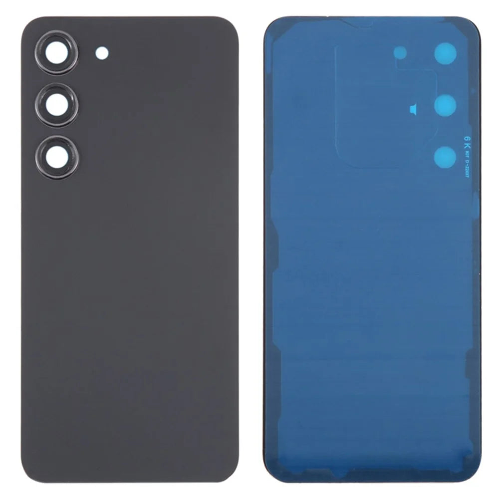 For Samsung Galaxy S23 S911 Battery Housing with Adhesive Sticker + Camera Lens Cover - Phantom Black - 1