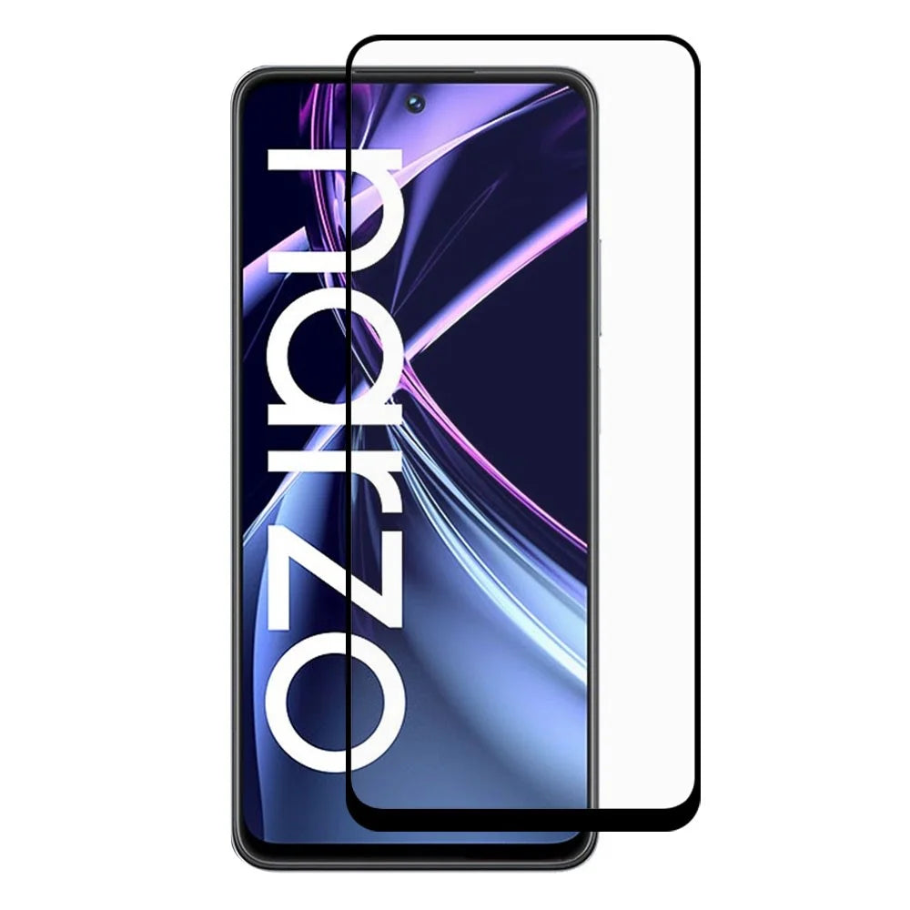 Ultra Clear Tempered Glass Film for Realme Narzo N55 4G , Silk Printing Full Screen Cover Protector (Full Glue) - 1
