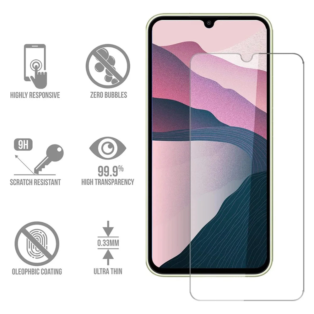 For Samsung Galaxy A34 5G 2.5D Arc Edge Tempered Glass Film Fingerprint Free HD Screen Protector - 2