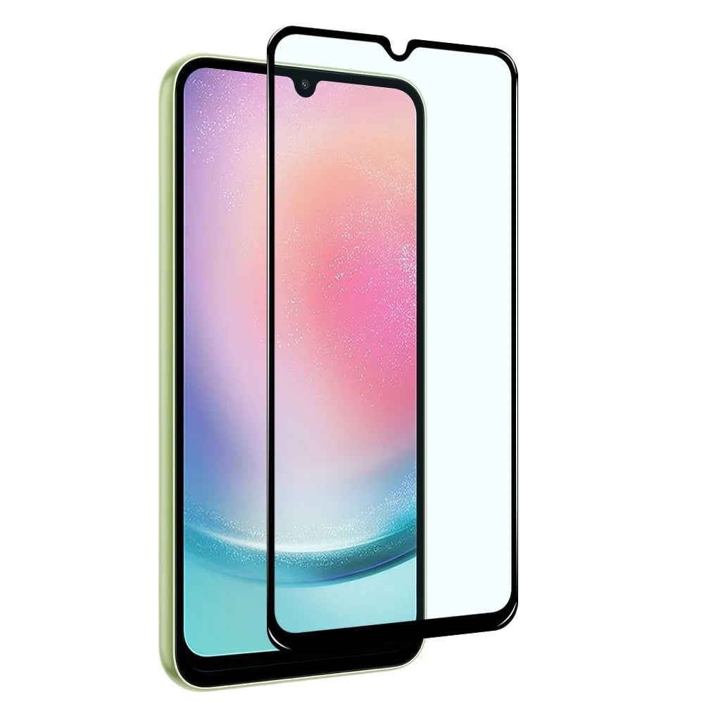 NORTHJO 2Pcs A+ For Samsung Galaxy A24 4G (162.1 x 77.6 x 8.3mm) Silk Printing 0.3mm 2.5D High Aluminum-silicon Glass Film - Black - 3
