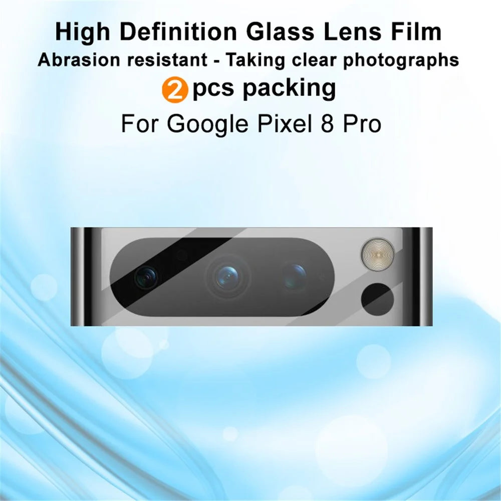 IMAK 2Pcs  /  Set Camera Lens Protector for Google Pixel 8 Pro HD Clear Tempered Glass Phone Lens Film - 2
