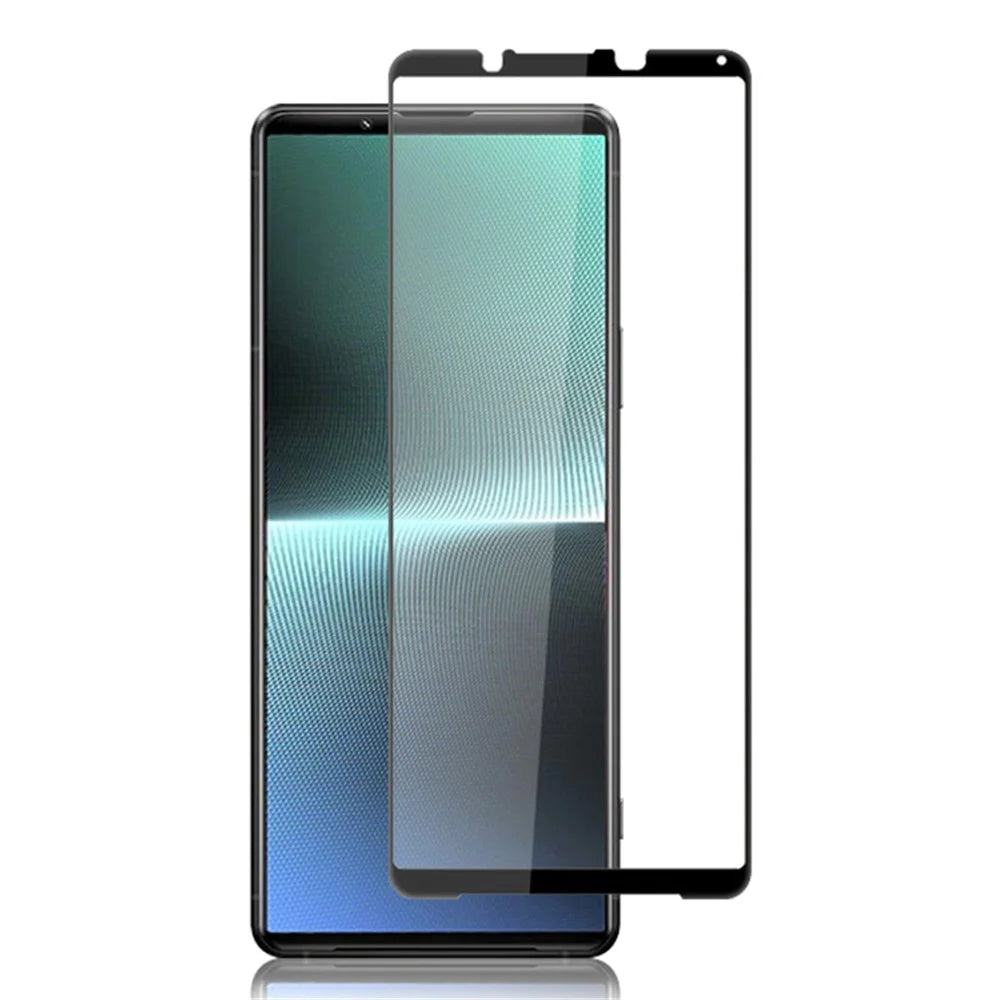 AMORUS Phone Screen Protector for Sony Xperia 1 V Full Glue Silk Printing Tempered Glass Full Cover Film - Black - 1