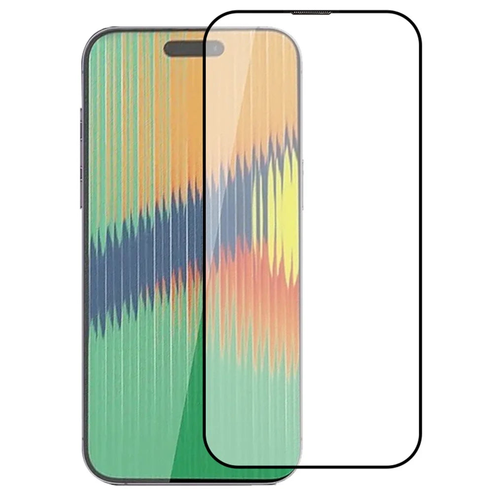 For iPhone 15 High Aluminium-silicon Glass Film Silk Printing Anti-Dust Full Screen Protector - 1