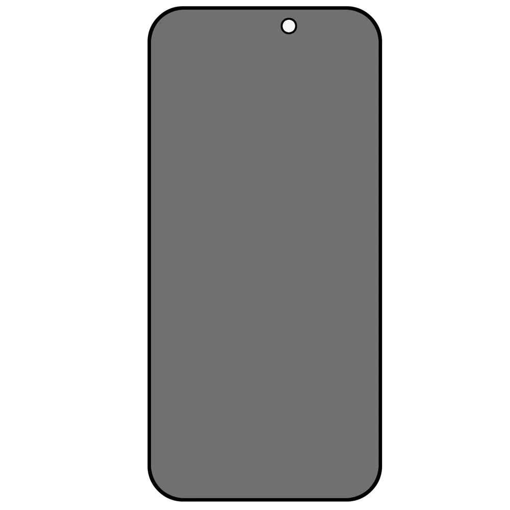 For iPhone 15 Plus Silk Printing Anti-Spy Screen Protector Full Coverage Side Glue Tempered Glass Screen Film - 2