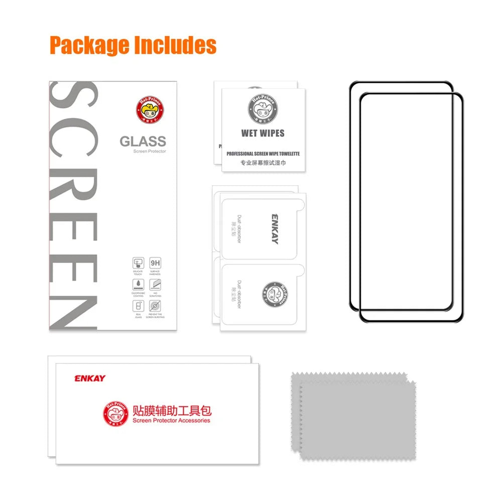 ENKAY HAT PRINCE 2PCS for Google Pixel 7a Anti-Dust Silk Printing 9H 2.5D 0.26mm Screen Film High Aluminium-silicon Glass Protector - 7