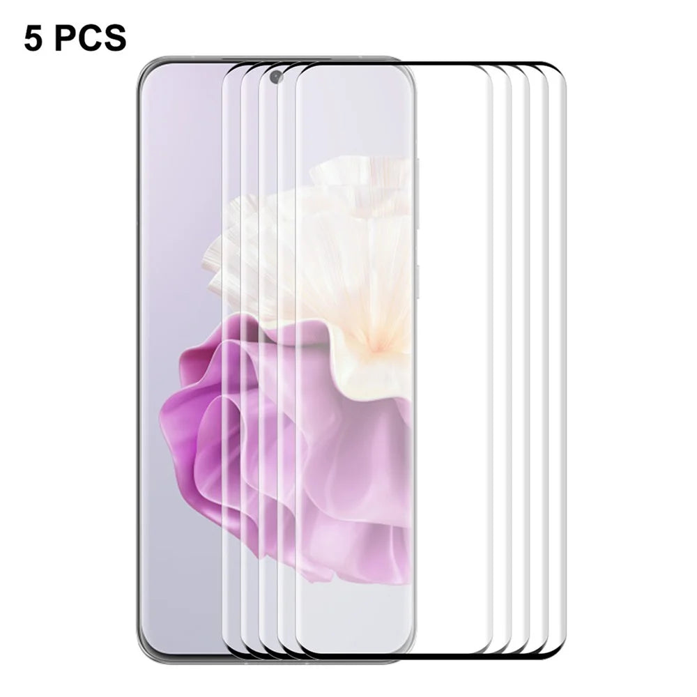 ENKAY HAT PRINCE 5PCS For Huawei P60 / P60 Pro / P60 Art Screen Protector 3D Curved Tempered Glass Side Glue Support Fingerprint Unlock - 1