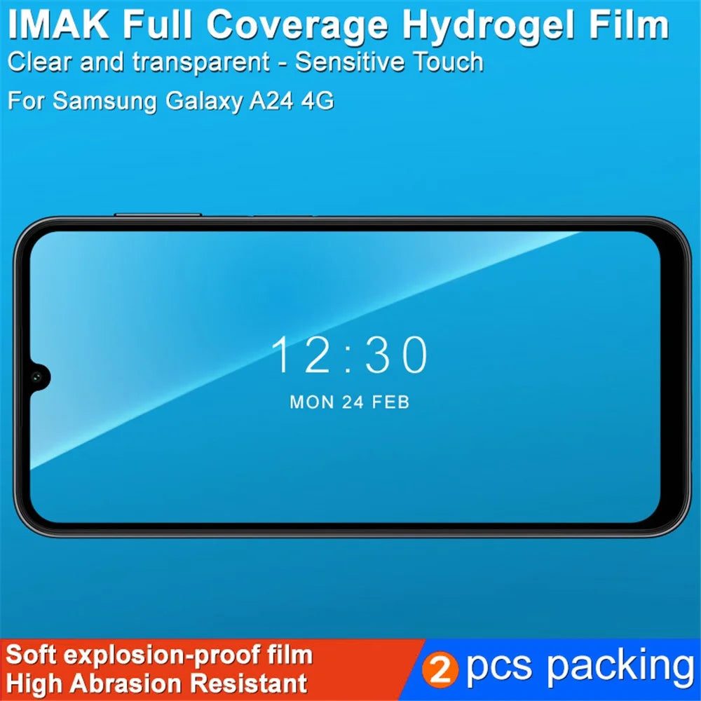 IMAK 2Pcs / Set Hydrogel Film III for Samsung Galaxy A24 4G (162.1 x 77.6 x 8.3mm) HD Transparent Phone Screen Protector Soft TPU Screen Covering Film - 3