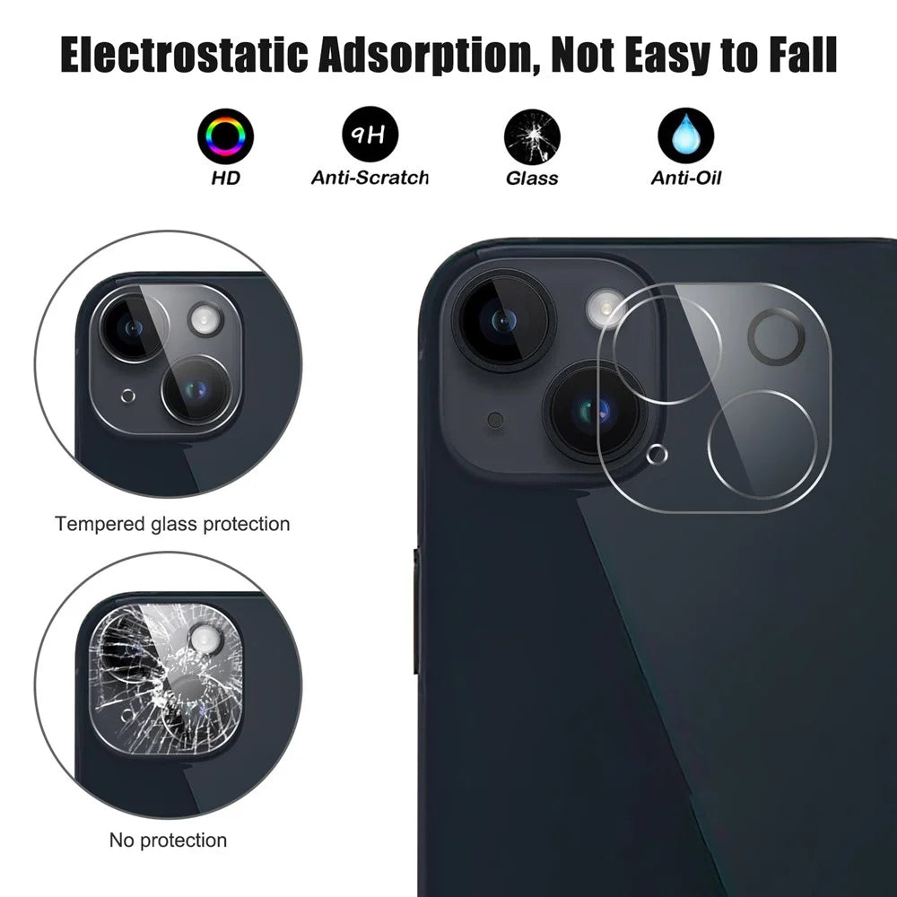 Phone Camera Lens Protector for iPhone 15 / 15 Plus 9H Hardness Tempered Glass Rear Lens Film - 2