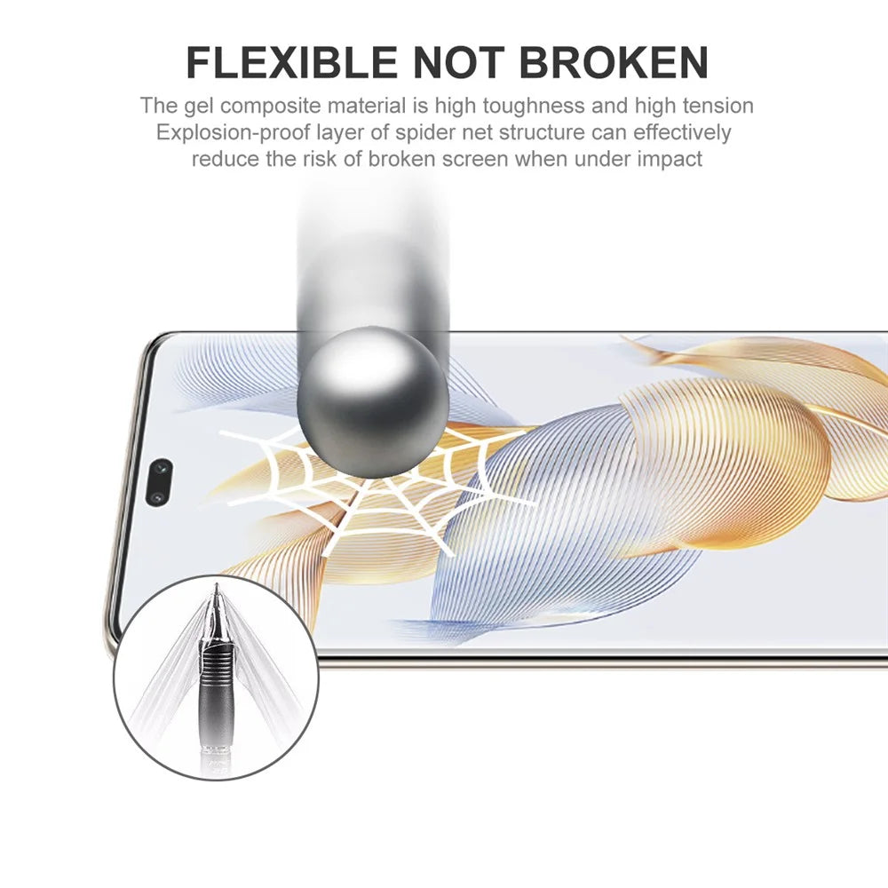 ENKAY HAT PRINCE 5PCS Soft Phone Screen Film For Honor 90 Pro Full Screen Covering TPE+PET+TPU Hydrogel Protector - 5