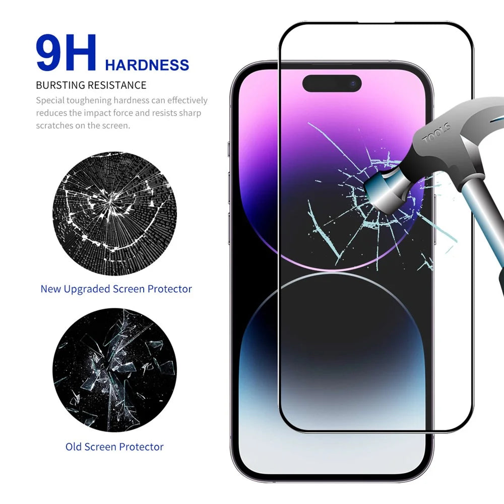 ENKAY HAT PRINCE 5Pcs For iPhone 15 Pro Max 2.5D 0.26mm Ultra Clear Film Silk Printing High Aluminium-silicon Glass Screen Protector - 3