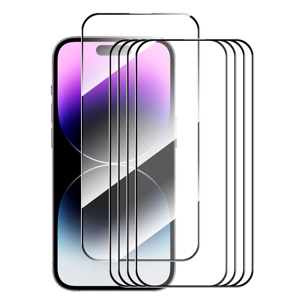 ENKAY HAT PRINCE 5Pcs For iPhone 15 Pro Silk Printing Ultra Clear Film 2.5D 0.26mm High Aluminium-silicon Glass Screen Protector - 1