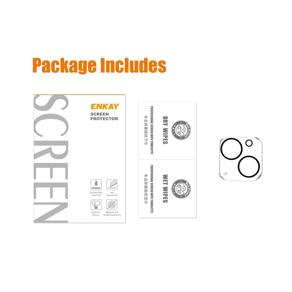ENKAY HAT PRINCE For iPhone 15 / 15 Plus Camera Lens Protector Tempered Glass High Transparency Lens Film - Black Circle - 6