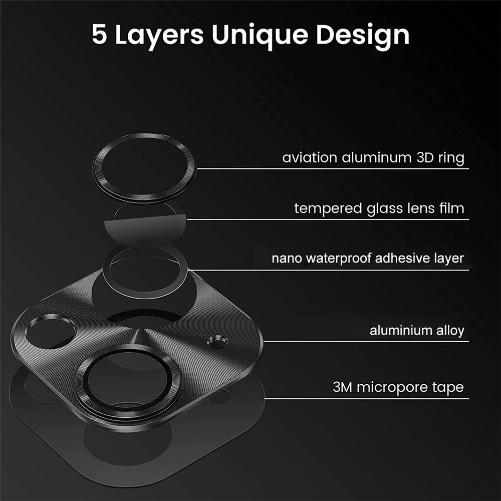 ENKAY HAT PRINCE For iPhone 15 / 15 Plus Camera Lens Protector Aluminum Alloy + Tempered Glass Integrated Full Cover Lens Film - Black - 2