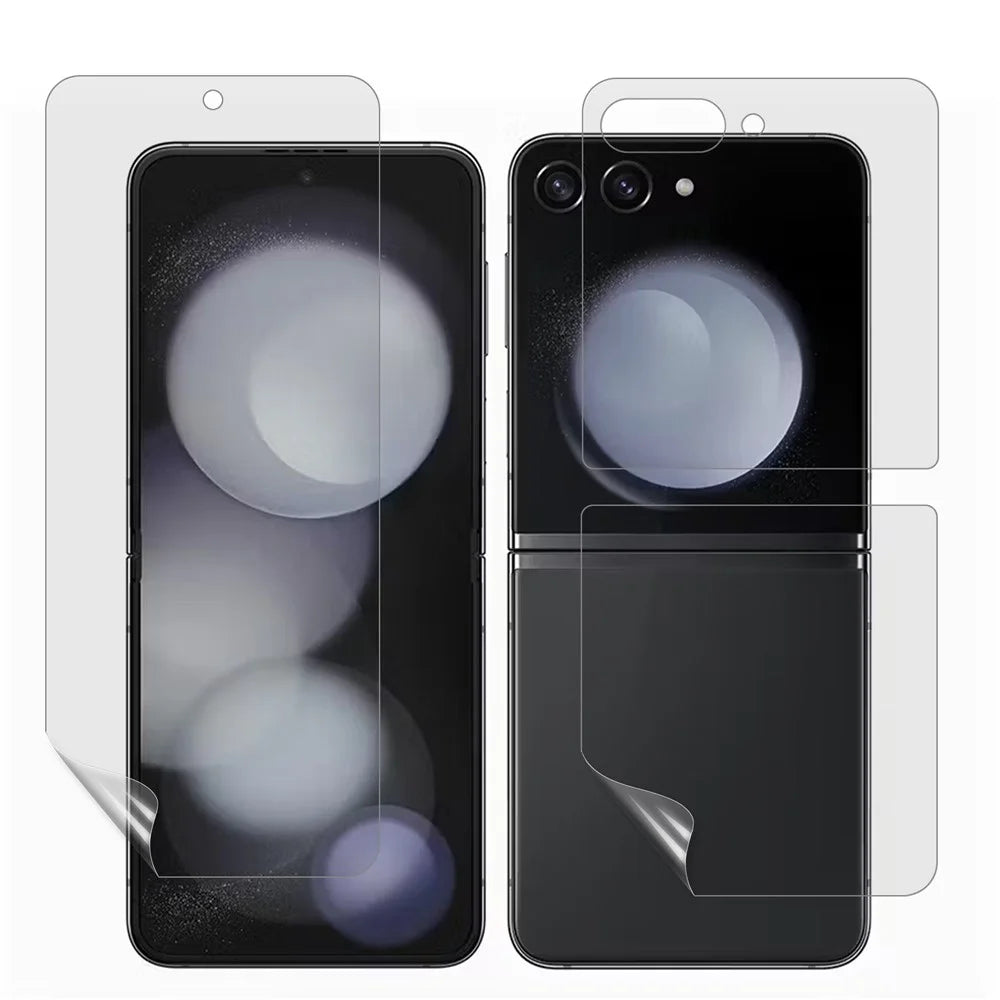 For Samsung Galaxy Z Flip5 5G Clear PET Film Soft Front and Back Screen Protector - 1