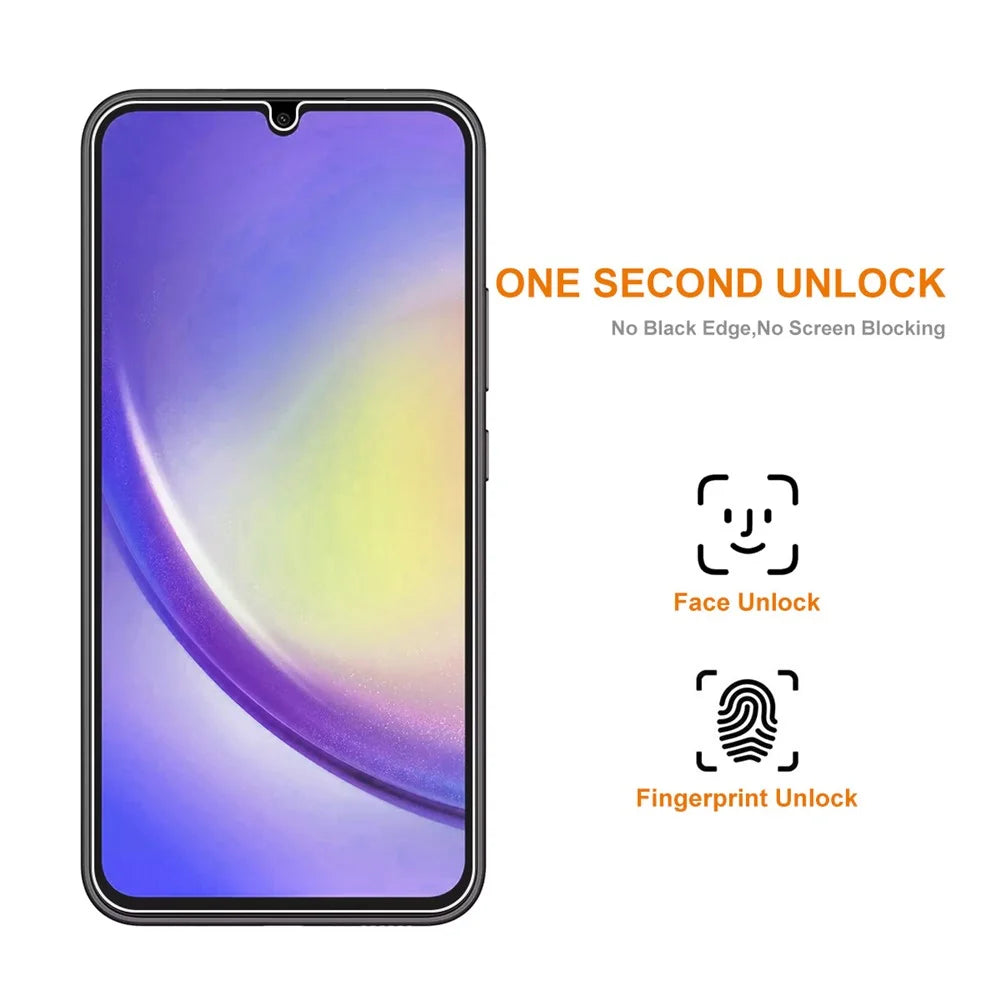 ENKAY HAT PRINCE 2Pcs for Samsung Galaxy A24 4G (162.1 x 77.6 x 8.3mm) Full Glue Screen Protector High Aluminium-silicon Glass 0.26mm 9H 2.5D Film - 2