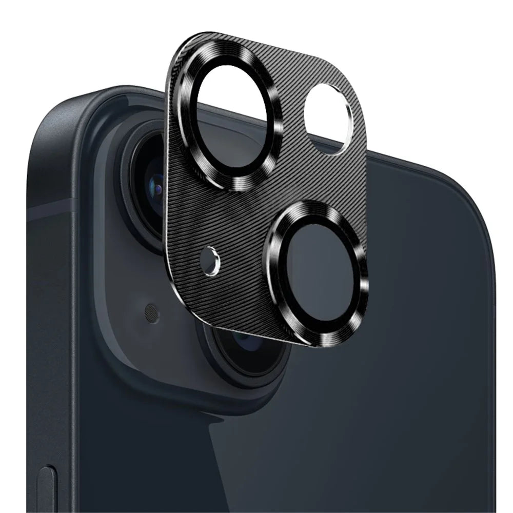 NORTHJO For iPhone 14 / 14 Plus Camera Lens Protector CD Vein Integrated Tempered Glass Camera Cover Film - Black - 2