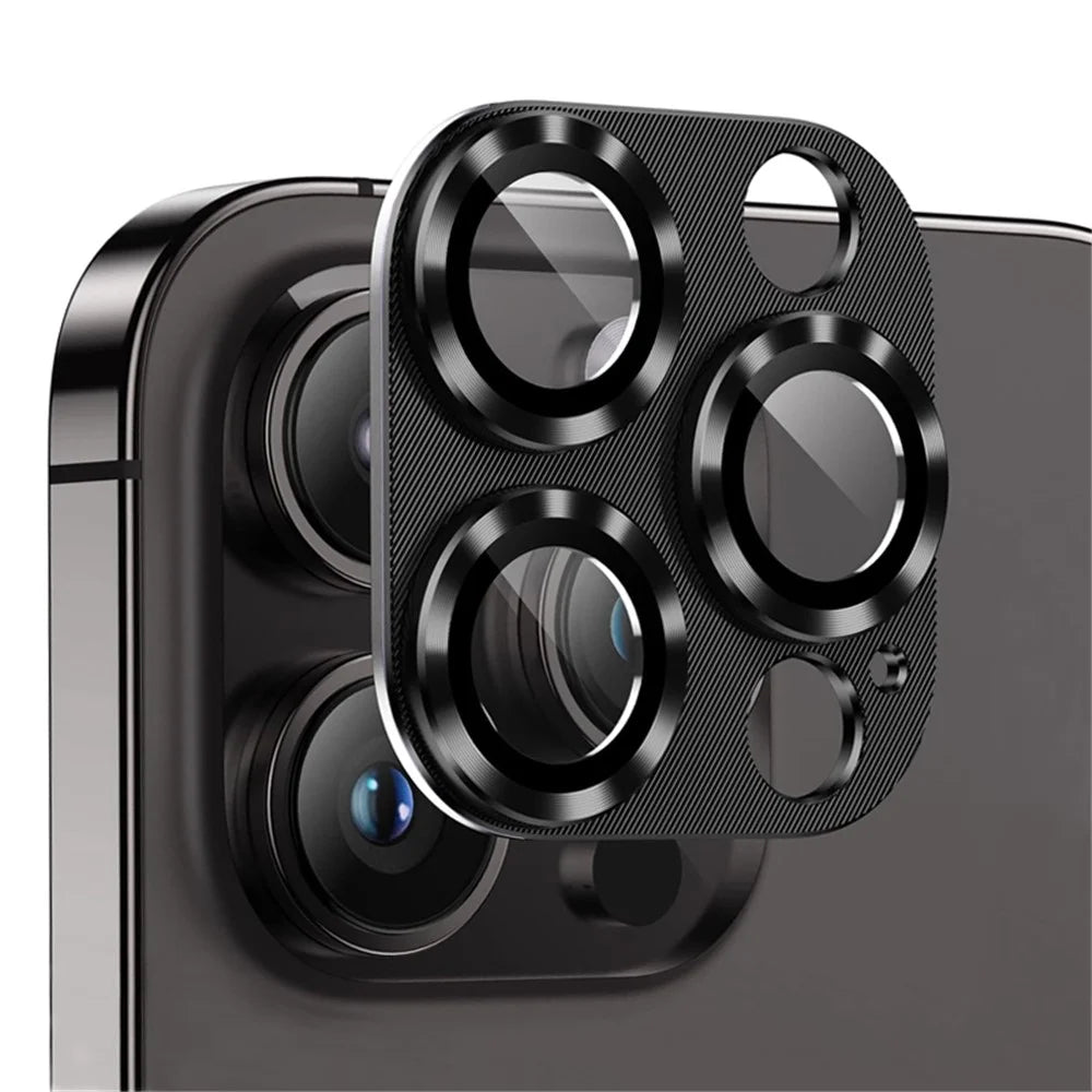 NORTHJO Camera Lens Protector for iPhone 13 Pro / 13 Pro Max , Anti-Scratch CD Vein Tempered Glass Integrated Lens Film - Black - 2