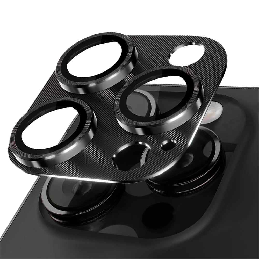 NORTHJO For iPhone 14 Pro / 14 Pro Max Integrated Camera Lens Protector CD Vein Tempered Glass Lens Film - Black - 1
