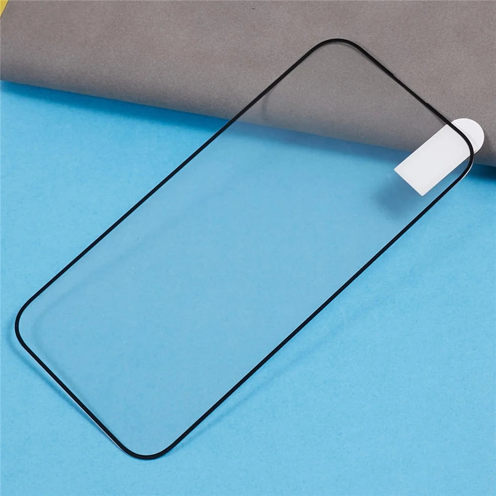 For iPhone 15 Full Cover Tempered Glass Film Electroplated Silk Printing Full Glue Oleophobic Coating Screen Protector - 6