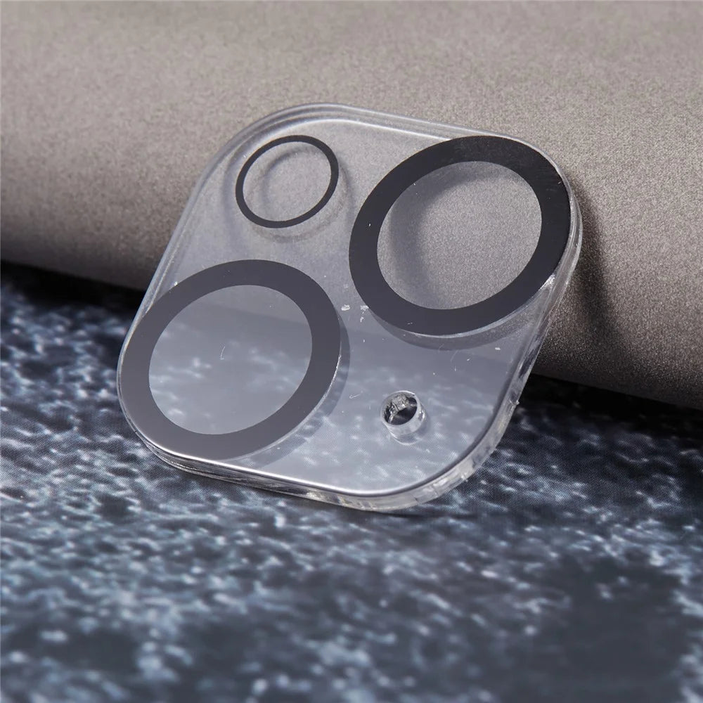 For iPhone 15 / 15 Plus Tempered Glass 3D Camera Lens Film Silk Printing Anti-scratch Phone Lens Protector - 4