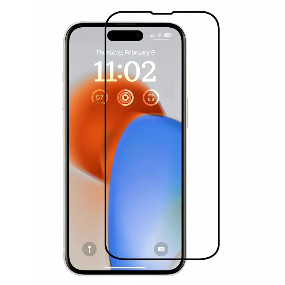 Silk Printing Screen Protector for iPhone 15 Plus , High Aluminum-silicon Glass Full Glue Full Cover Screen Film - 1