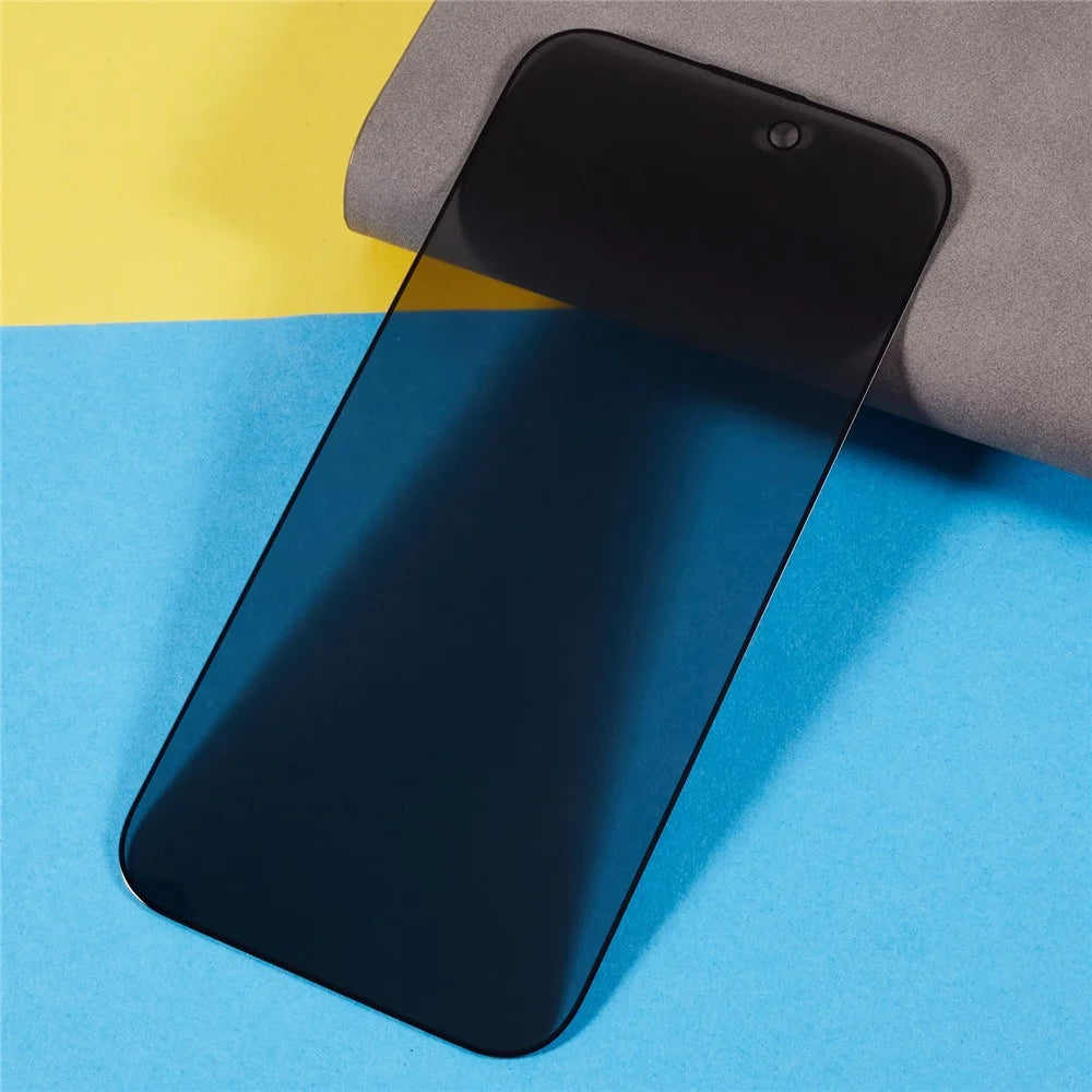 For iPhone 15 Plus Silk Printing 180 Degree Anti-Spy Tempered Glass Full Screen Protector Film - 5