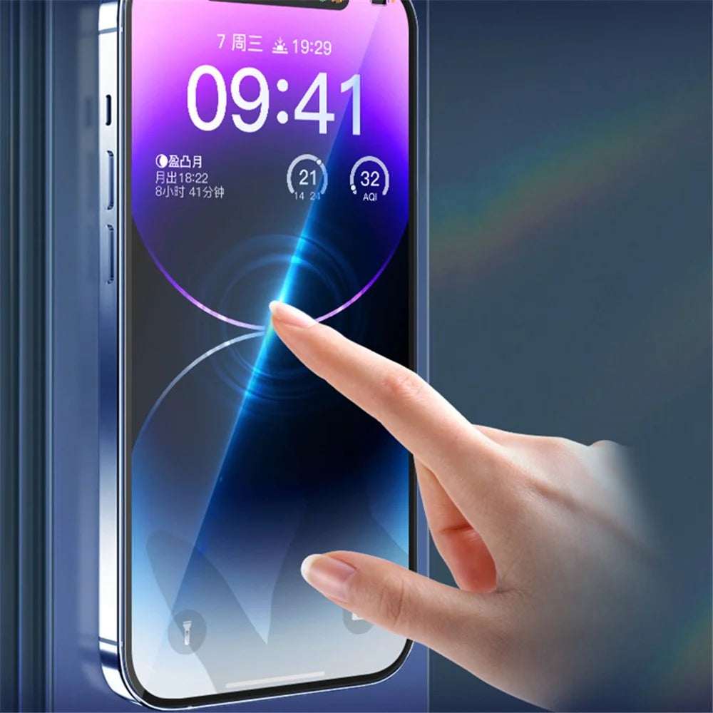 X-LEVEL For iPhone 16 / 15 / 14 Pro Phone Full Screen Protector Silk Printing Full Glue 2.5D Tempered Glass Film - 6