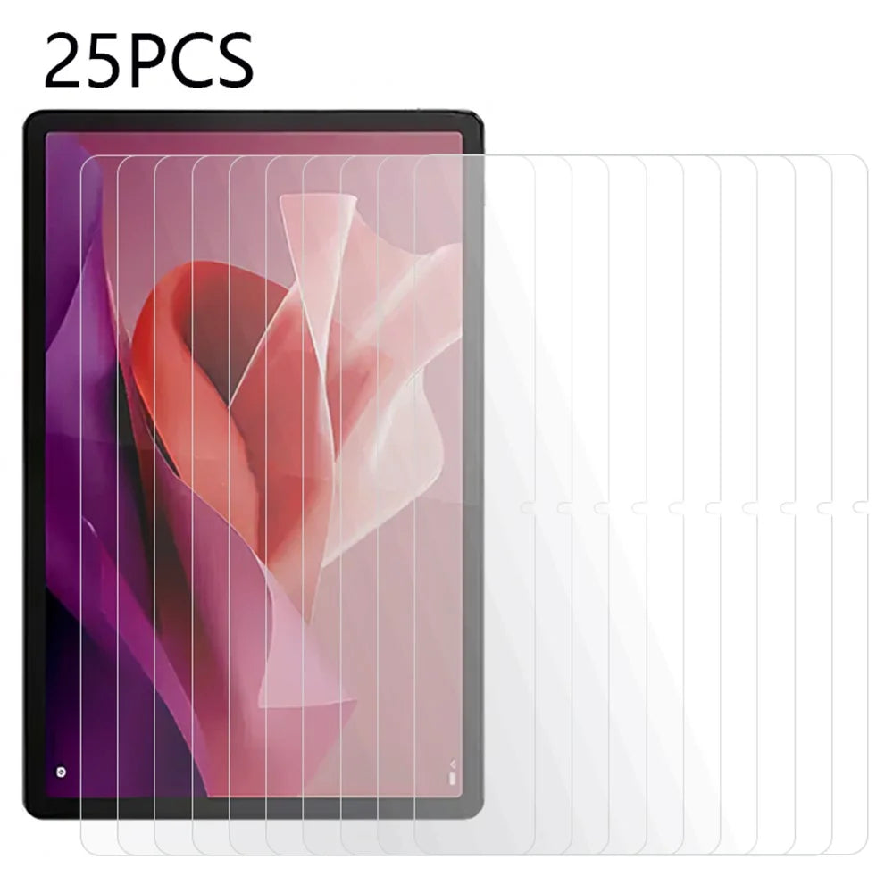 25Pcs Tablet Tempered Glass Film for Lenovo Tab P12 , High Transparency Screen Protector (No Package, with Wipes Set, Dust-absorber, Guide Sticker) - 1