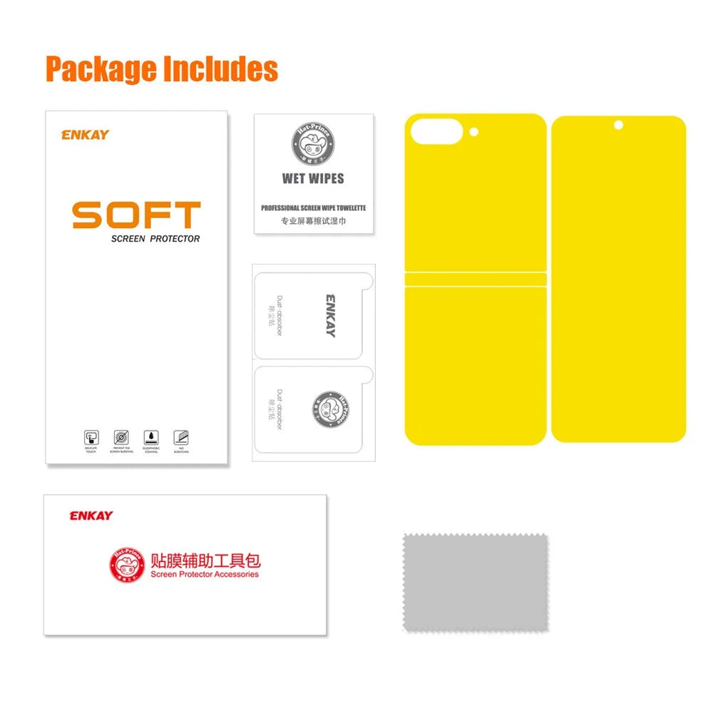 ENKAY HAT PRINCE Hydrogel Film For Samsung Galaxy Z Flip5 5G 1 Set Full Screen Protector 4-in-1 Full Glue Front Back TPE+PET+TPU Film - 7