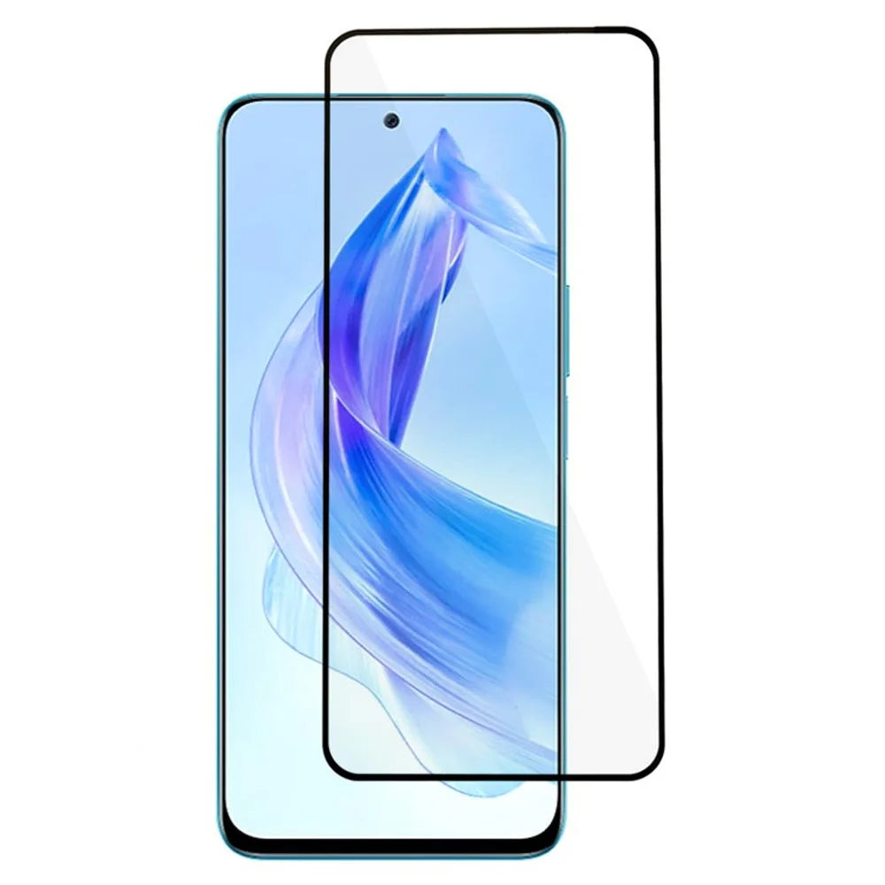 Phone Screen Protector for Honor 90 Lite 5G / X50i 5G , Silk Printing Black Edge Full Cover Full Glue Tempered Glass Film - 1