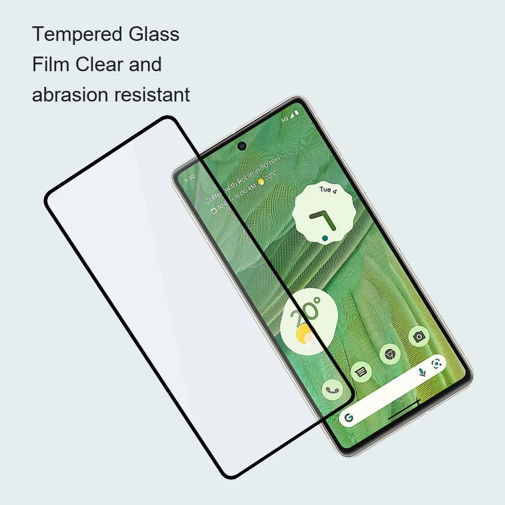 AMORUS For Google Pixel 8 Pro Anti-explosion Full Cover Screen Protector Silk Printing Full Glue Tempered Glass Film - Black - 6