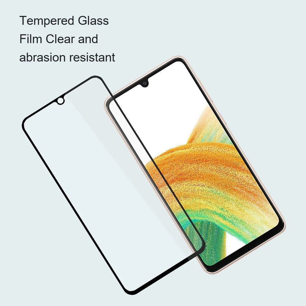 AMORUS For Samsung Galaxy S23 FE Full Cover Screen Protector Anti-explosion Silk Printing Full Glue Tempered Glass Film - Black - 6