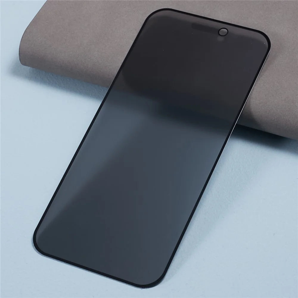 2Pcs for iPhone 15 Pro Full Cover Screen Protector 180-degree Anti-spy Matte Tempered Glass Film with Anti-dust Net - 3