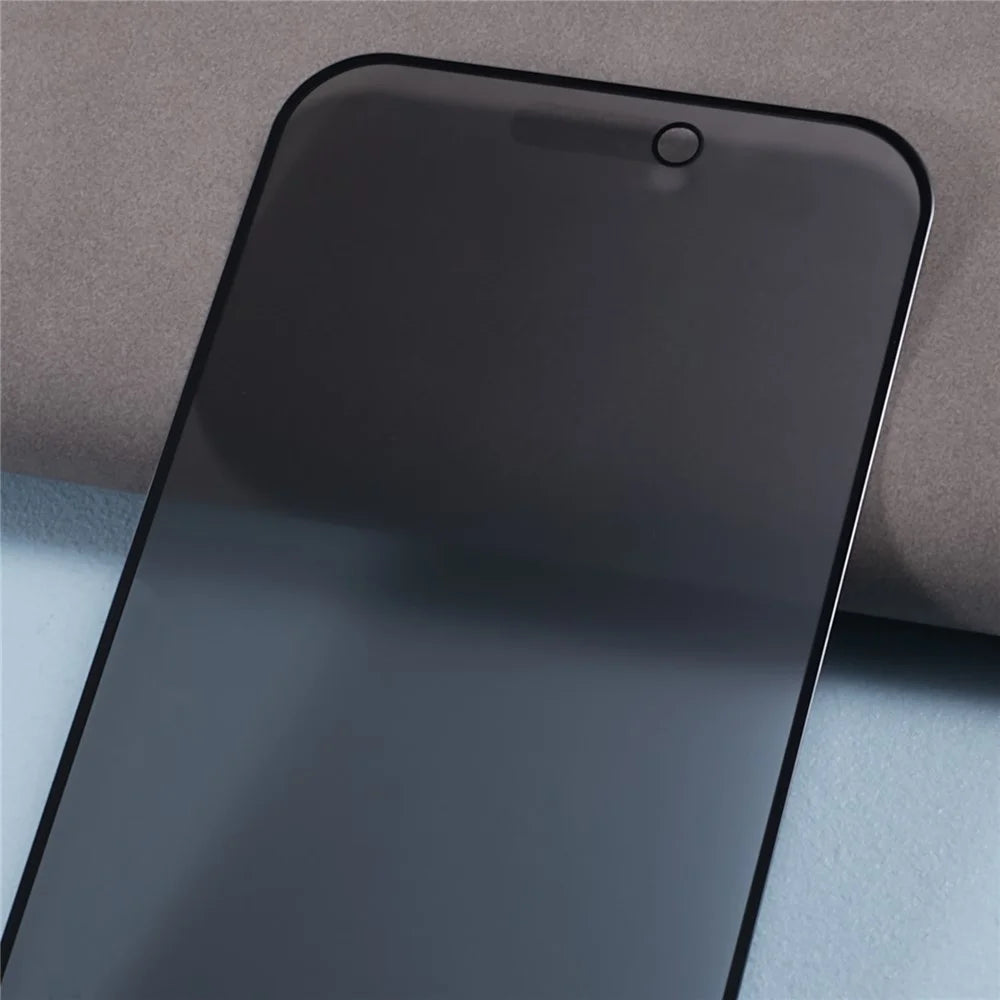 2Pcs for iPhone 15 Pro Full Cover Screen Protector 180-degree Anti-spy Matte Tempered Glass Film with Anti-dust Net - 4