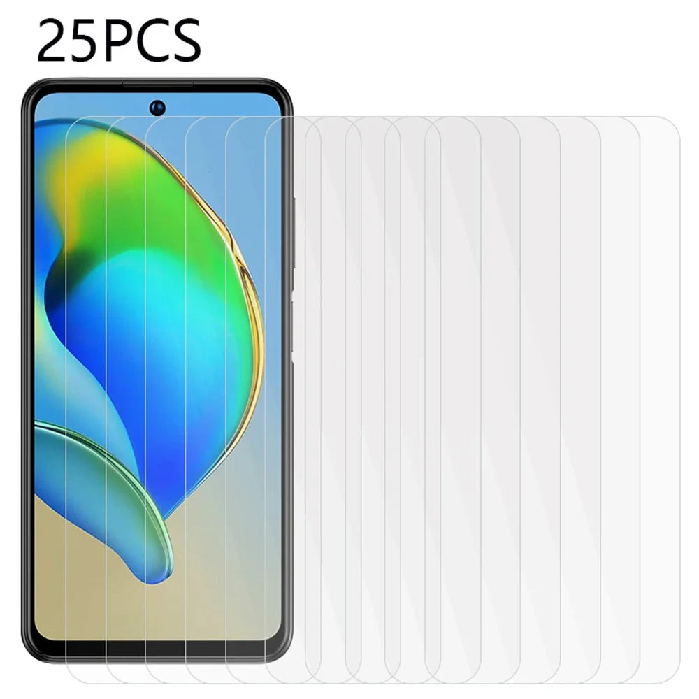 25Pcs for ZTE Blade V40 Tempered Glass Film Anti-Explosion Ultra Clear Phone Screen Protector (No Package, with Wipes Set, Dust-absorber, Guide Sticker) - 1