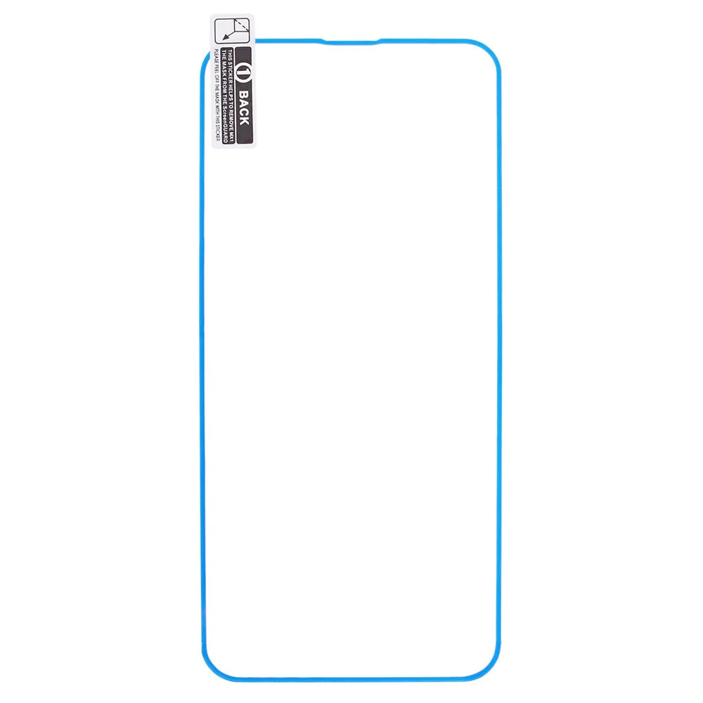 For iPhone 13 Pro Phone Screen Protector Medium Alumina Tempered Glass Screen Film Guard (Luminous Edge ) - Blue - 2