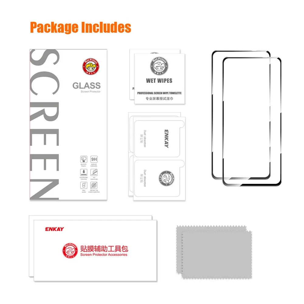 ENKAY HAT PRINCE 2Pcs for Motorola Moto G84 5G Silk Print Anti-scratch Screen Protector 2.5D High Aluminium-silicon Glass Film - 7