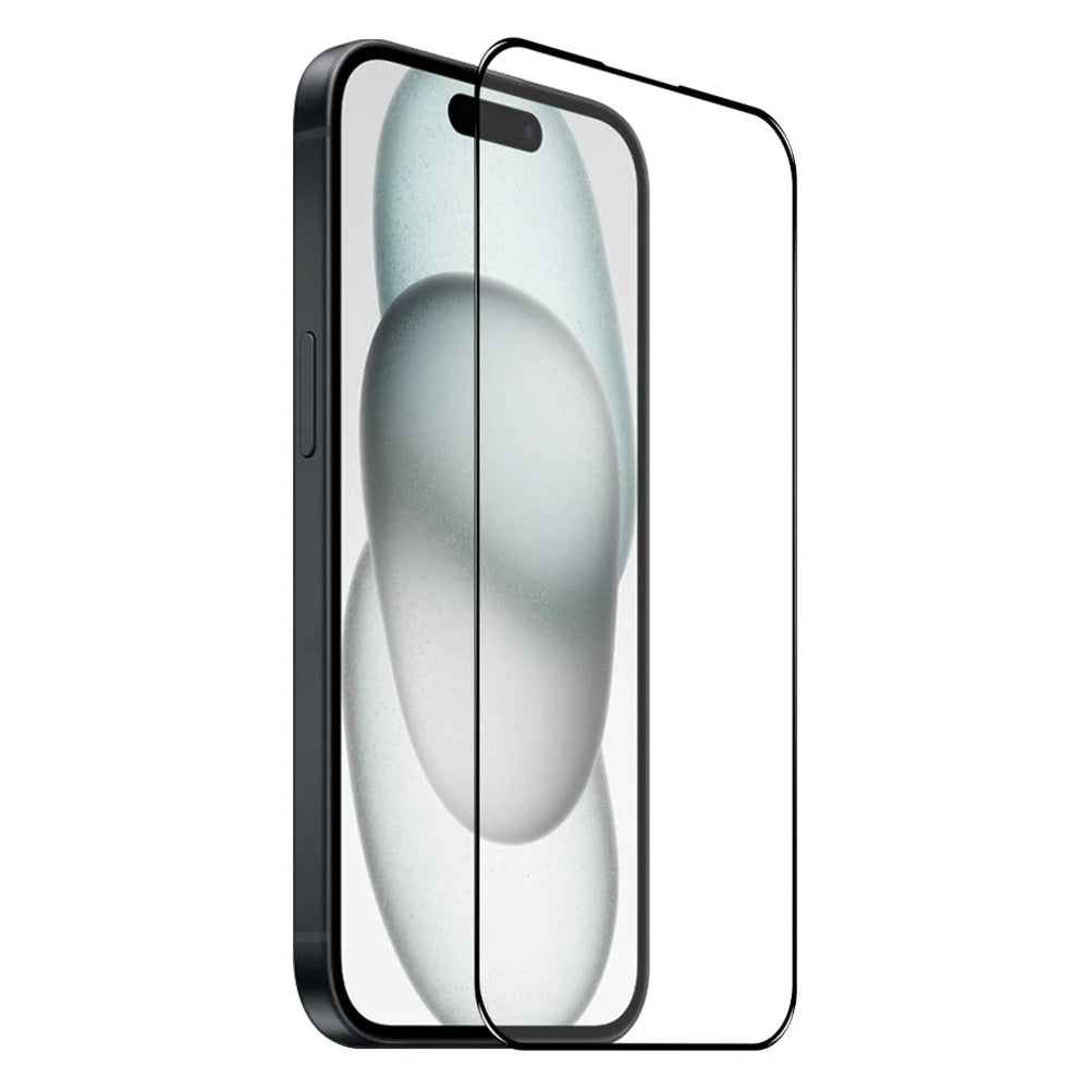 NORTHJO A+ For iPhone 15 Plus Screen Protector High Aluminum-silicon Glass Full Glue Silk Printing Film - Black - 2