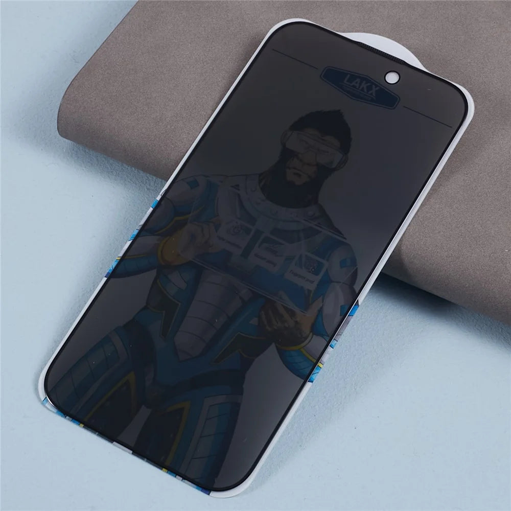 Anti-spy Film for iPhone 15 , Silk Printing Black Edge Corning Gorilla Glass Screen Protector - 3