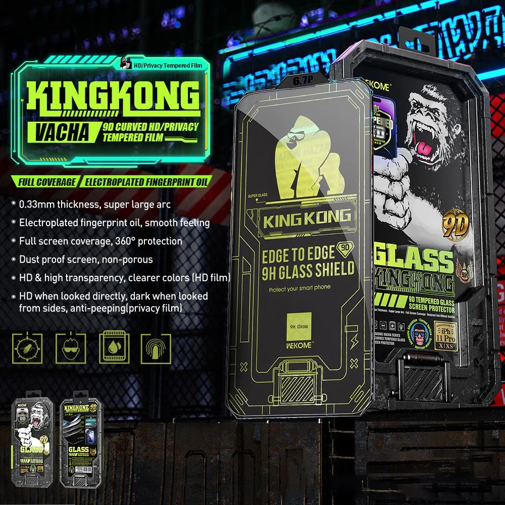 WEKOME King Kong Vacha Series For iPhone 15 Pro Max Screen Protector Anti-Spy High Aluminum-silicon Glass Film - 2
