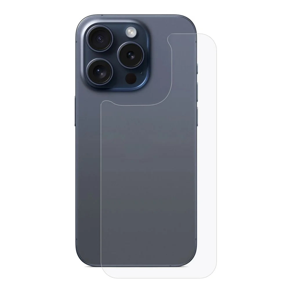 For iPhone 15 Pro Back Protector Straight Edge Tempered Glass Phone Back Film - 1