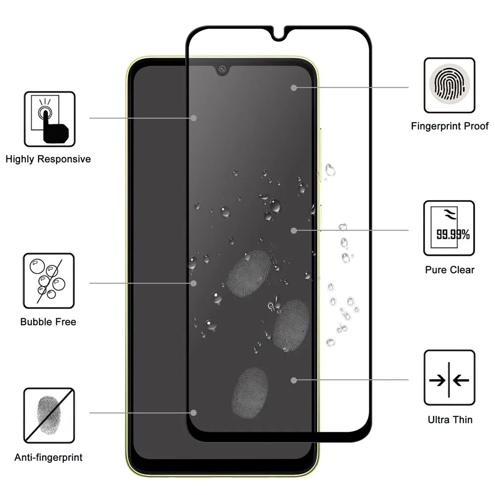 For Samsung Galaxy A05 4G AGC Tempered Glass with Black Edge Full Glue Full Coverage Screen Protector - 2